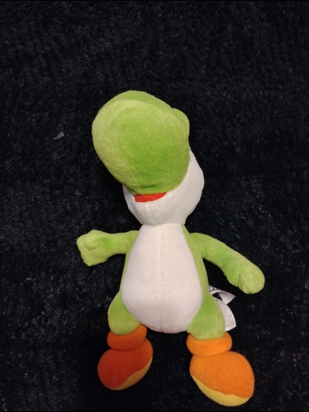 Yoshi Green and White Plush Dinosaur Stuffed Toy with Orange Feet